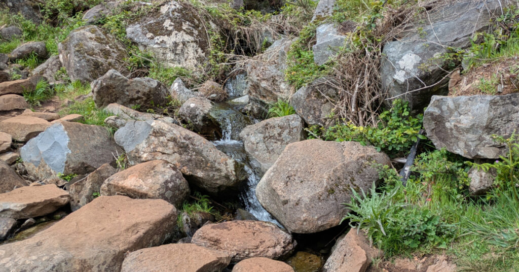 A rocky stream crossing.