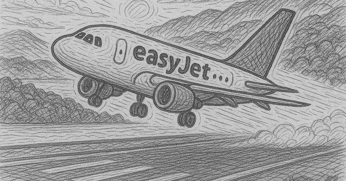 An EasyJet plane is taking off from Madeira's runway